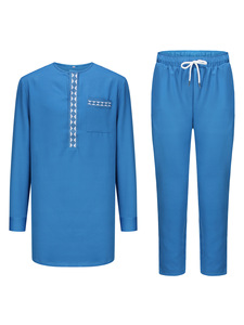 Traje elegante para hombre, traje <span class=keywords><strong>de</strong></span> 2 piezas bordado tradicional, estilo étnico musulmán, boda festiva, traje completo <span class=keywords><strong>de</strong></span> lujo para hombre, ropa - Product Image 4