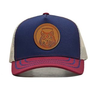 Casquettes de camionneur pour hommes, 5 panneaux, en maille, vierges, de type Richardson 112, pour sports de plein air, avec logo en cuir embossé personnalisé, vente en gros - Product Image 3