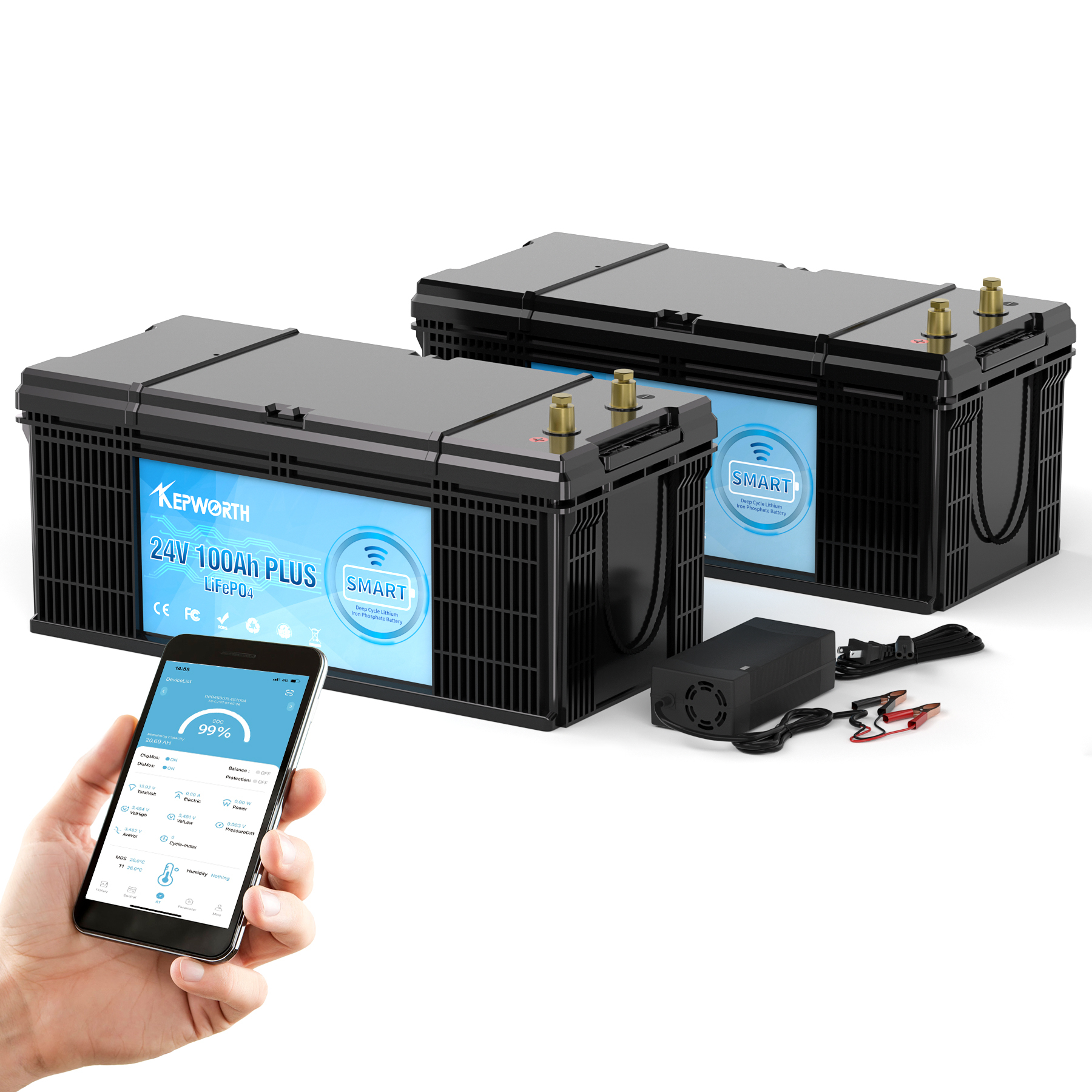EU/USA Kepworth 24V 100Ah LiFePO4 Battery Pack 6000 Cycles CE Certified Energy Storage Battery for Electric Vehicles · image 3