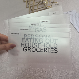 Nhà máy tùy chỉnh loại bơm lại Frosted rõ ràng 6 lỗ A6 PP Tab phong bì bên mở tiền trường hợp không dây kéo tiền mặt phong bì - Product Image 6