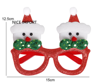 Lunettes de Noël style bonhomme de neige avec nœud vert, accessoires de décoration pour fête d'enfants, montures de lunettes de Noël
