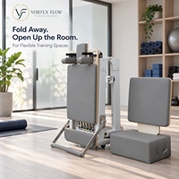 Reformer de Pilates pliable avec poulies silencieuses, cadre en alliage d'aluminium, Reformer de Pilates pour espaces de fitness flexibles