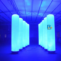 Tubes gonflables géants Oxford personnalisés Décoration de pilier avec lumières LED pour la fête