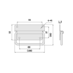 Stainless Steel Foldable Handle A-1007S With Ring 84x52mm Toolbox Solid Handle Durable - Product Image 1