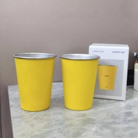 Gobelets à bière en métal à paroi simple empilables de haute qualité avec logo personnalisé, 8 oz, 12 oz, 16 oz, gobelets à bière incassables en acier inoxydable, gobelets à lait