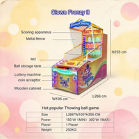 Machine de lancer de balles interactive parent-enfant, cible clown multi-niveaux à double points pour centre commercial, cinéma, centre de jeux