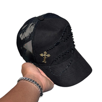 Gorras de Béisbol de Malla de 5 Paneles con Logotipo Bordado en 3D Personalizado de Moda con Pedrería Muratravis de Alta Calidad OEM ODM, 14 Gorras para Hombre
