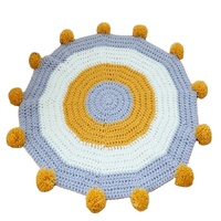 SZPLH Handmade Geometric Pattern Runder Teppich und Teppich Bunter Acryl-Häkel strick