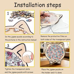 <span class=keywords><strong>Puzzle</strong></span> en <span class=keywords><strong>bois</strong></span> en forme de <span class=keywords><strong>chat</strong></span>, <span class=keywords><strong>puzzle</strong></span> en <span class=keywords><strong>bois</strong></span> coloré d'animaux, cadeau parfait pour les adultes, idéal pour les amoureux des chats, décoration d'intérieur - Product Image 6