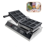 Machine professionnelle à gaufres en forme de bâtonnets de crème glacée, 6 empreintes carrées, revêtement antiadhésif, équipement pour snacks