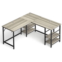 Bureau d'angle multifonctionnel en forme de L pour le télétravail, grand bureau d'ordinateur en bois flexible