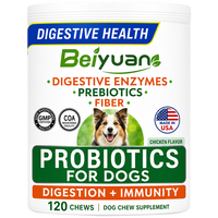 Probiotiques, enzymes et prébiotiques pour soutenir la digestion et l'immunité des chiens, sous forme de friandises molles au goût de poulet
