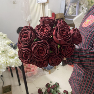 IFG Floristería Suministro de flores decorativas Boda Decoración del hogar Flor artificial Ramo de rosas de seda - Product Image 2