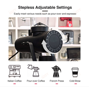 <span class=keywords><strong>Moulin</strong></span> <span class=keywords><strong>à</strong></span> <span class=keywords><strong>café</strong></span> puissant <span class=keywords><strong>à</strong></span> dose unique pour la maison et le bureau, avec meules plates de 64 mm et réglages progressifs - Product Image 5