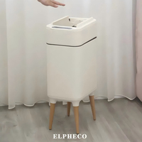 Poubelle Intelligente ELPHECO avec Capteur, 430 L, Matériaux SS + ABS + PP, Commande Tactile, Ouverture Automatique, Design sur Pieds Hauteurs pour Salle de Bain et Cuisine
