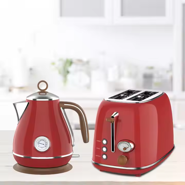 Classic Toaster Bread Multifunction Kitchen Small Appliances Electric Kettle and Toaster Set