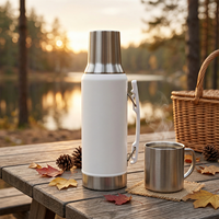 Ensemble de gourde à maté en acier inoxydable de qualité supérieure, 1200 ml (40 oz), avec système de couvercles multiples, pour le maté sud-américain, vente en gros