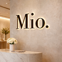Enseigne LED 3D rétroéclairée en acrylique pour entreprises, enseigne extérieure personnalisée, lettres lumineuses, logo, panneau lumineux LED