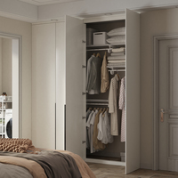 Armoire penderie double avec étagères en fil métallique de 24 pouces de profondeur à vendre
