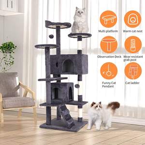 Fabricación Natural Paradise Climbing Tower Cat Trees & Scratcher Pets Lujoso Kratzbaum Cat Tree House - Product Image 4