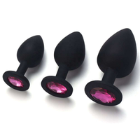 Jouets anaux en silicone noir souple, lot de 3, dilatateurs anaux, dilatateurs vaginaux, jouets sexuels pour adultes