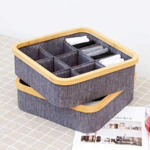 <span class=keywords><strong>Boîte</strong></span> de rangement en <span class=keywords><strong>bois</strong></span> pour chaussettes, sous-vêtements, <span class=keywords><strong>tiroir</strong></span>, organisateur de soutien-gorge et de culottes, panier de rangement pour placard, rangement et organisation de la maison - Product Image 4