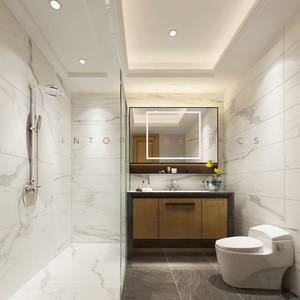 गर्म बेचने चीनी मिट्टी के बरतन फर्श टाइल्स Carrara सफेद Calacatta मैट सतह बाथरूम फर्श और दीवार टाइल - Product Image 1