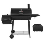 Barbecue à charbon de bois Fumoir décalé avec couvercle 811 pouces carrés Noir Camping en plein air 3 brûleurs BBQ Propane Gas Grill Patio Garden Barb