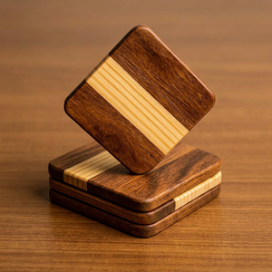Newly Trending Wooden Square Coaster Good Quality Hotels Tabletop Tea & Coffee Cup <b>Mats</b> & Pads Walnut Brown Cup Coaster Decorate - Product Image 1