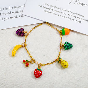 قلادة على شكل قطرة زيت الموز والفراولة سهلة الاستخدام قلادة الأفوكادو والبطيخ قلادة للنساء مجوهرات جذابة - Product Image 5