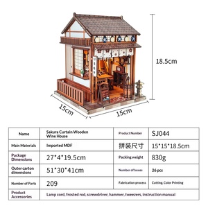 <span class=keywords><strong>Casa</strong></span> <span class=keywords><strong>de</strong></span> Sake Sakurazaki, Bloques <span class=keywords><strong>de</strong></span> Construcción <span class=keywords><strong>de</strong></span> Madera Estilo Japonés, Modelo <span class=keywords><strong>de</strong></span> Escena Urbana para Armar a Mano, Juguete <span class=keywords><strong>de</strong></span> Regalo - Product Image 6
