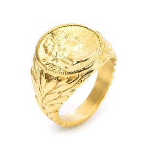 Titane Acier Coin Ring Julius Caesar Motif Hommes Anneau De Mode Portrait Hommes Anneau - Product Image 5