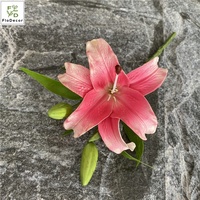 Bunga Lily PU Putih Buatan Grosir, Tangkai Pendek, Multifungsi - untuk Dekorasi Pernikahan, Hotel, Natal, Paskah, Tahun Baru