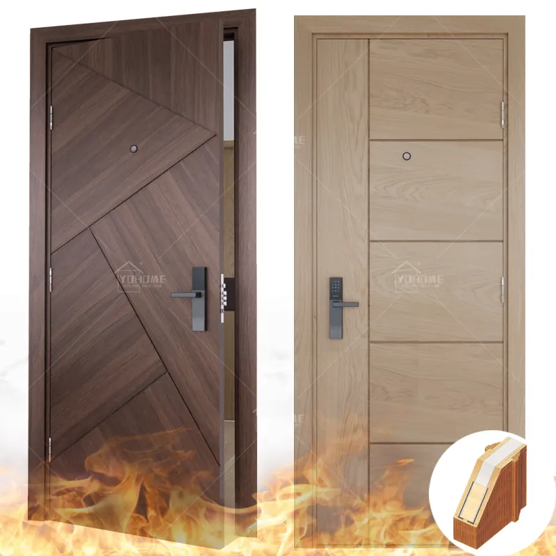 Puerta interior de madera maciza precolgada para habitación, puerta interior moderna de lujo, último diseño americano, para casas