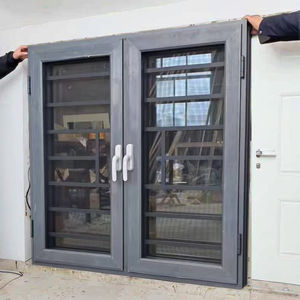 Fenêtres en alliage d'aluminium pour usage intérieur, design minimaliste, verre trempé, résistant aux ouragans, anti-vent, style à ouverture battante - Product Image 1