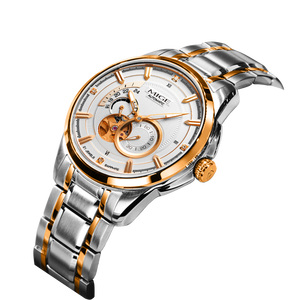 1Customized Luxury Stainless Steel Miyota <b>Automatic</b> Mechanical Water Resistant Chronograph Men's <b>Watch</b> Pointer Dial 20mm Band - Product Image 1