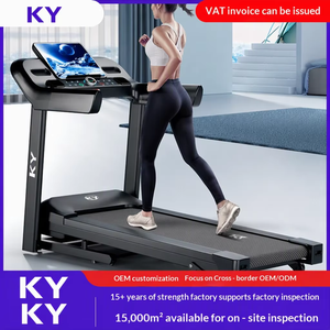 Tapis de course électrique pliable intelligent KY 2.0HP 150kg avec application, écran LCD, 1-12km/h, commandes musicales, support tablette - Product Image 1