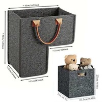 Panier de rangement carré pliable grande capacité en feutre pour jouets et vêtements sales, idéal pour l'escalier et l'approvisionnement transfrontalier