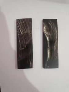 Plaques carrées faites à la main en corne de buffle écologique verre poli à rayures blanches style animal sculpté artisanat naturel poignée d'amour - Product Image 2