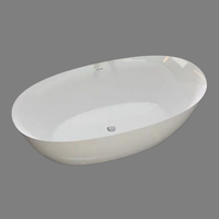 Baignoire autoportante ovale moderne de luxe Zevana modèle 7103 en acrylique blanc pour adulte, bain à remous 1 personne, avec drain portable