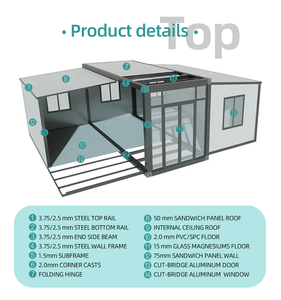 Cabine conteneur préfabriquée portable, bureau mobile, dortoir, camp, déploiement rapide, résistant aux intempéries - Product Image 4