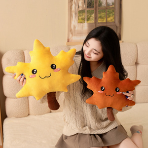 Nuevo Cojín de Peluche con Forma de Hoja de Arce, Decoración para el Hogar y el <span class=keywords><strong>Sofá</strong></span>, Regalo de Cumpleaños para Niños, Cojín Suave con Simulación de Hoja - Product Image 6