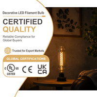 Ampoule à filament LED TT80 7W E26 E27 en verre fumé, lumière chaude 2200K 400LM, lampe rétro pour café, hôtel, restaurant, CE UL FCC, directement de l'usine