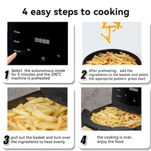 Khuyến mãi nóng 4.5L Bán buôn Lò nướng điện không dầu, khỏe mạnh, màu xanh ngà, hình tròn, tự động tắt, hiển thị kỹ thuật số, máy chiên không dầu kỹ thuật số - Product Image 5