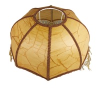 Meilleure vente 2026 – Abat-jour en tissu rétro en forme de parapluie blanc/doré 20-30 cm E27 – Accessoire pour lampe de table/sol