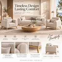 Ensemble de canapés modernes en tissu 2+2+2 pour salon, canapé d'intérieur, mobilier pour la maison et l'hôtel