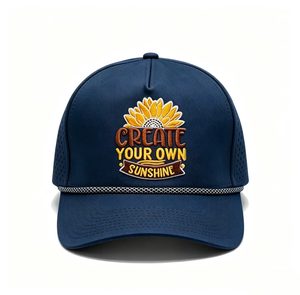 Nueva Gorra Trucker de Malla con Bordado de Girasol, Gorra de Béisbol Inspiradora, Venta al Por Mayor, Logotipo Personalizado Disponible - Product Image 4