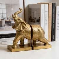 Support de livre éléphant en résine dorée, figurine Art Déco, design animalier, pour table, hall d'entrée, salon, bureau, artisanat fait main