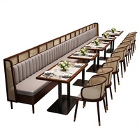 Moderne minimalistische Design-Restaurant-Essgruppen: Halbrunde Holzbank-Sofas für Teehäuser und Hot-Pot-Restaurants