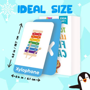 Boîte de cartes flash d'apprentissage précoce transfrontalière pour enfants de 2 ans : apprenez l'<span class=keywords><strong>anglais</strong></span> avec des cartes cognitives sur les lettres et formes de dessins animés - Product Image 3